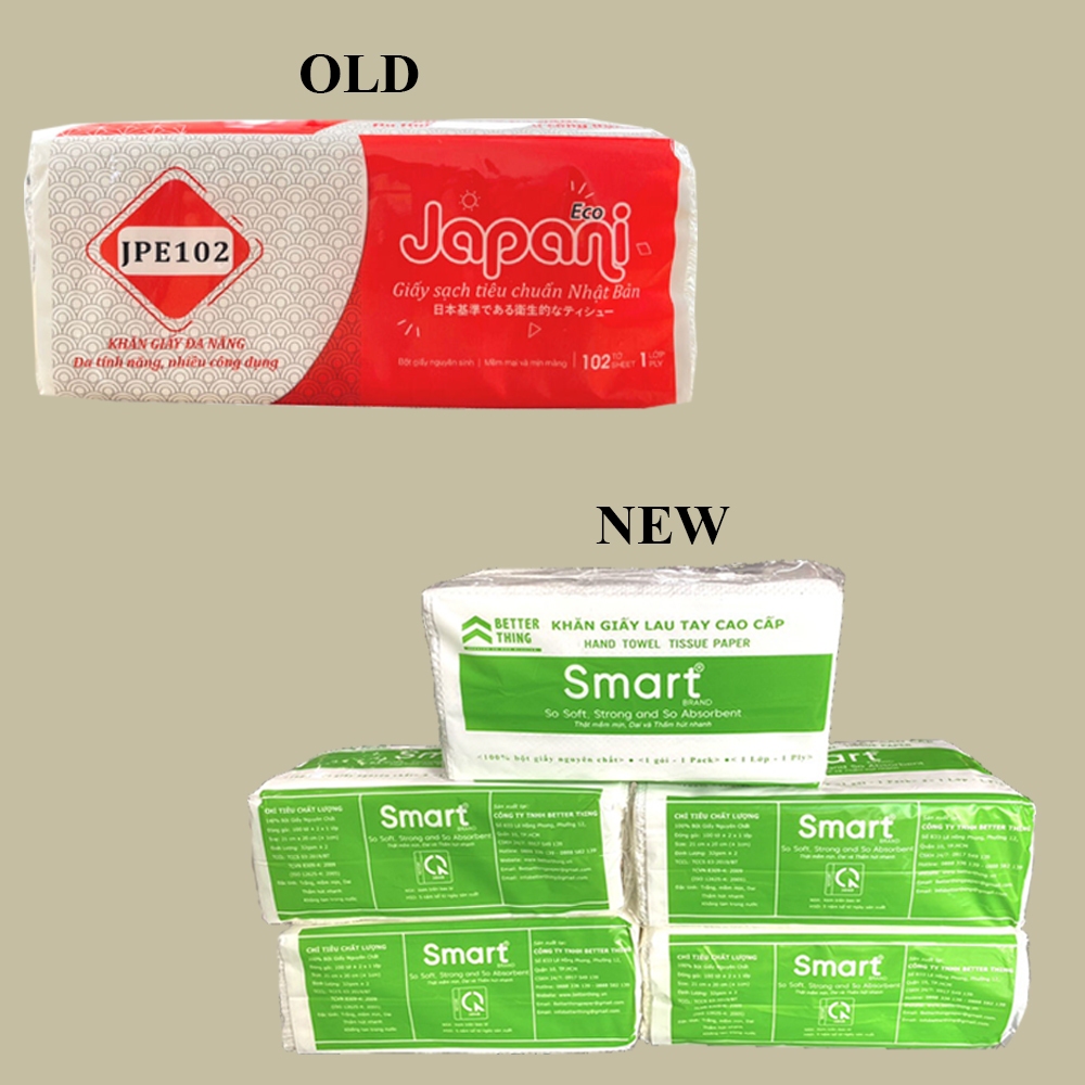 Combo 5 gói Khăn giấy rút lau tay đa năng NHẬT BẢN - 100% Nguyên liệu nguyên sinh