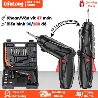 Máy Khoan Mini Cầm Tay Bắt Vít Đa Năng 47 món sạc điện khoan tường gỗ