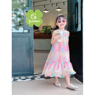 Váy Đầm voan tơ bé gái sofia Cỏ fashion siêu đẹp nhẹ