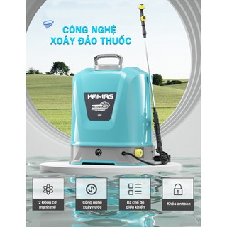  Bình phun điện khuấy thuốc tự động KAMAS bơm kép 