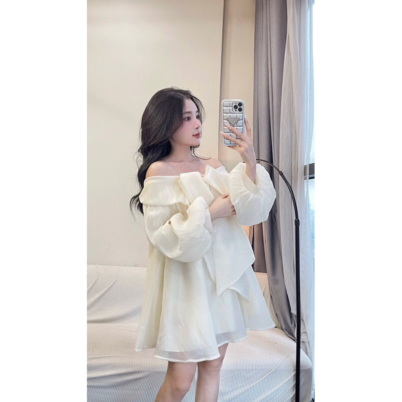 VÁY TRỄ VAI NƠ NGỰC TAY BỒNG CÔNG CHÚA SIÊU XINH SIÊU HOT