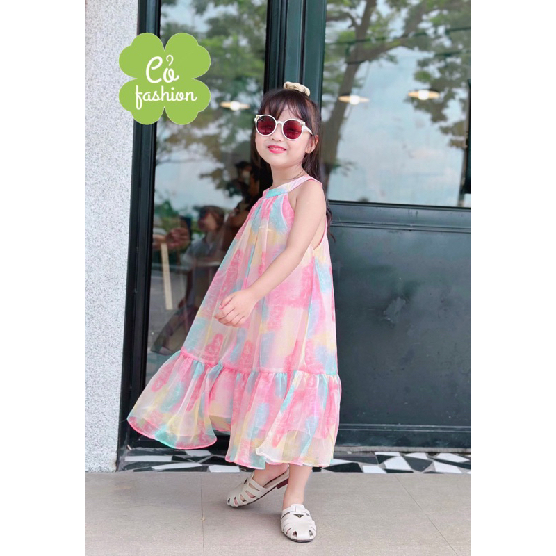 Váy Đầm voan tơ bé gái sofia Cỏ fashion siêu đẹp nhẹ