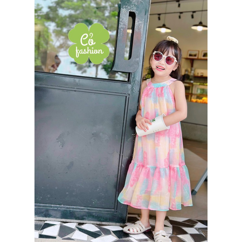 Váy Đầm voan tơ bé gái sofia Cỏ fashion siêu đẹp nhẹ
