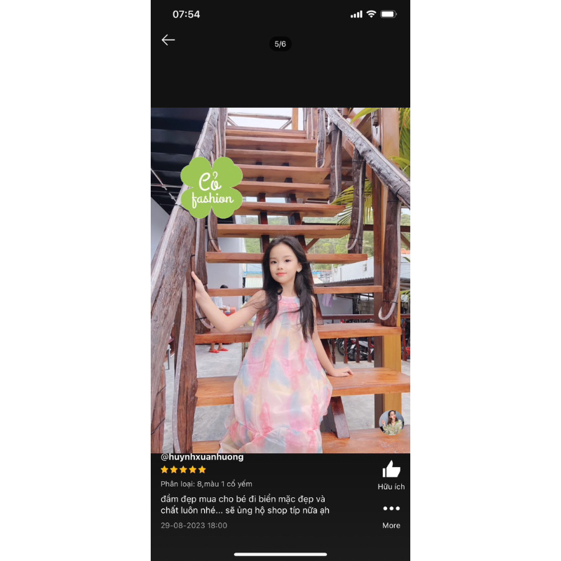 Váy Đầm voan tơ bé gái sofia Cỏ fashion siêu đẹp nhẹ