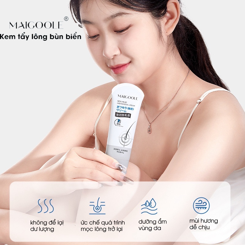 Kem Bùn Tẩy Lông MAIGOOLE Chiết Xuất Từ Bùn Biển Làm Sạch Lông Nhẹ Nhàng Không Gây Kích Ứng