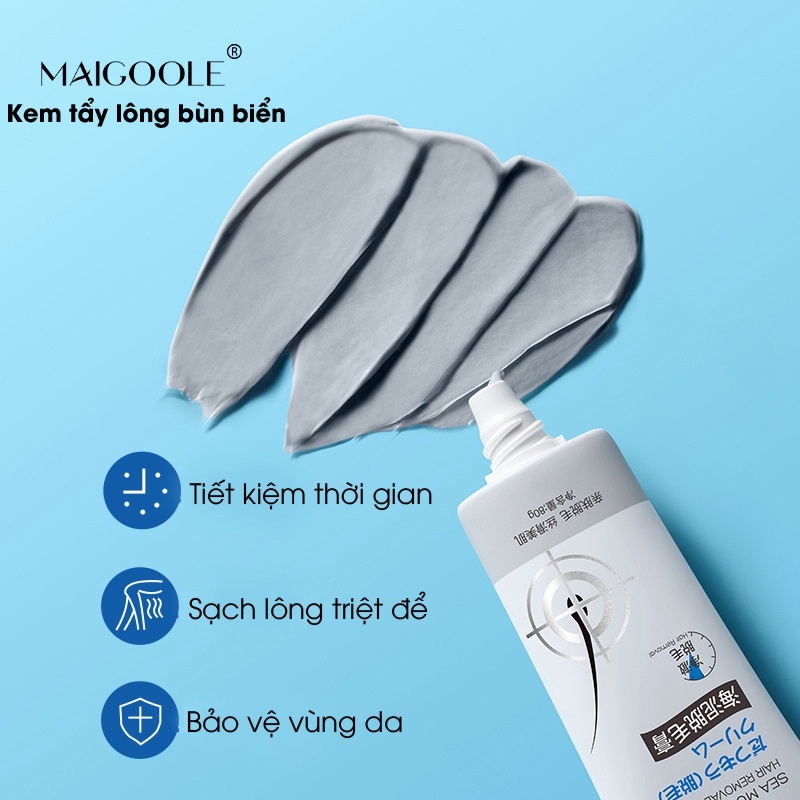 Kem Bùn Tẩy Lông MAIGOOLE Chiết Xuất Từ Bùn Biển Làm Sạch Lông Nhẹ Nhàng Không Gây Kích Ứng