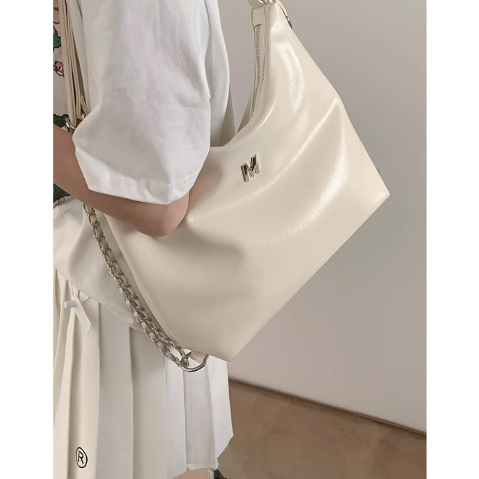 Balo nữ đeo vai Tuinhacam túi tote có khoá kéo da mềm dây da phối xích thời trang nữ Hàn Quốc - TNC034