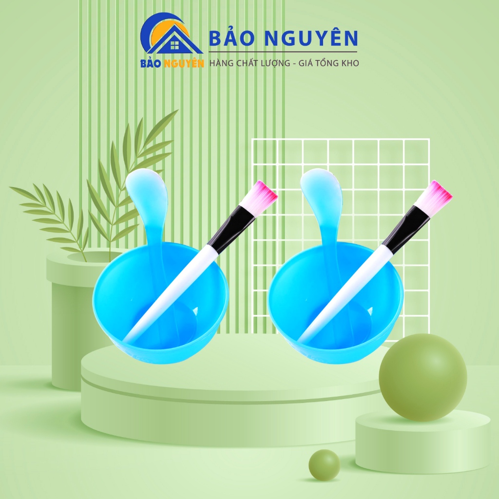 (sale 50%) Bộ Bát Thìa Chổi, Cọ silicon Chuyên Đắp Mặt Nạ Dùng Trong Spa Thẩm Mỹ Viện.