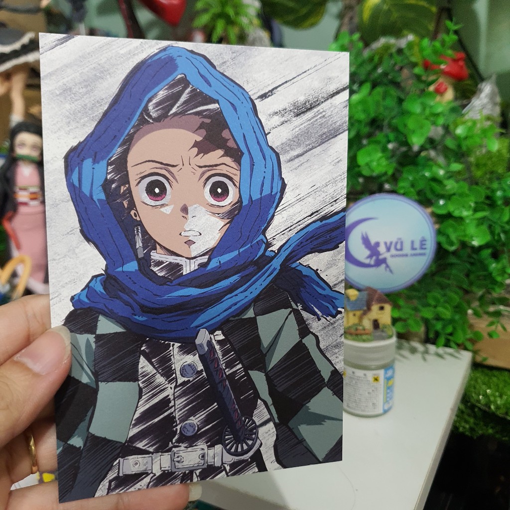 Postcard nhân vật anime Kimetsu no Yaiba 15cm chính hãng Bandai - Bưu thiếp Demon Slayer, Goods anime hãng Nhật Bản