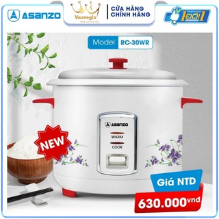 Nồi cơm điện Nắp Rời 3,0 Lít đa năng Asanzo RC-30WR (3.0 lít) Hàng Chính Hãng Bảo Hành 12 Tháng