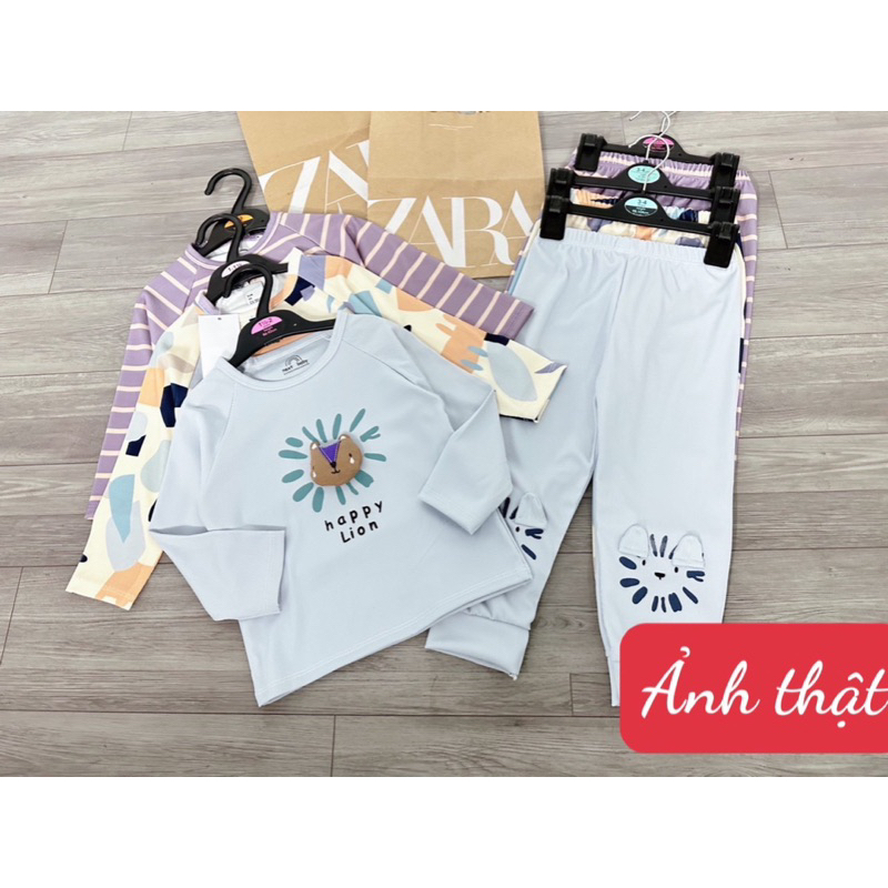 Sét 3b dài tay gấu nổi họa tiết 3 màu cho bé trai