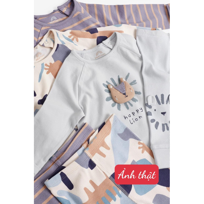 Sét 3b dài tay gấu nổi họa tiết 3 màu cho bé trai