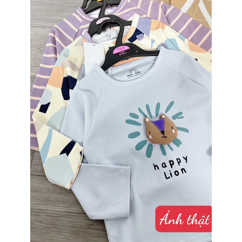 Sét 3b dài tay gấu nổi họa tiết 3 màu cho bé trai