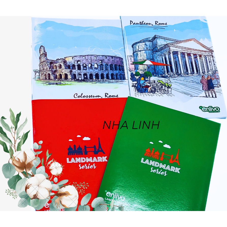 Combo 5 cuốn tập sinh viên 76 trang Enlivo kẻ thường định lượng 60