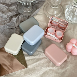 Khay Gương Đựng Lens Trơn Basic Pastel Dễ Thương