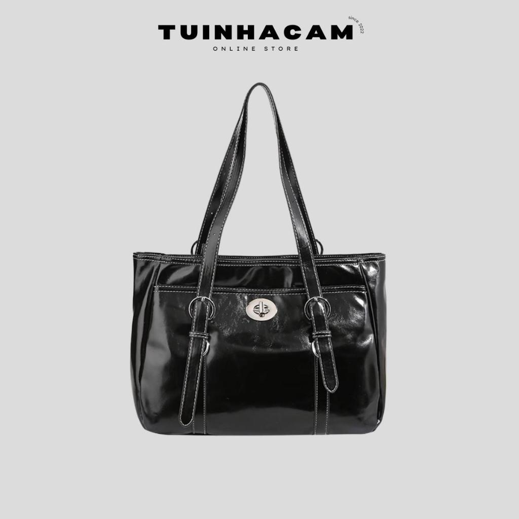 Túi tote da có khóa kéo Tuinhacam túi xách đeo vai nữ cỡ lớn đi làm đi học thời trang nữ cao cấp - TNC036