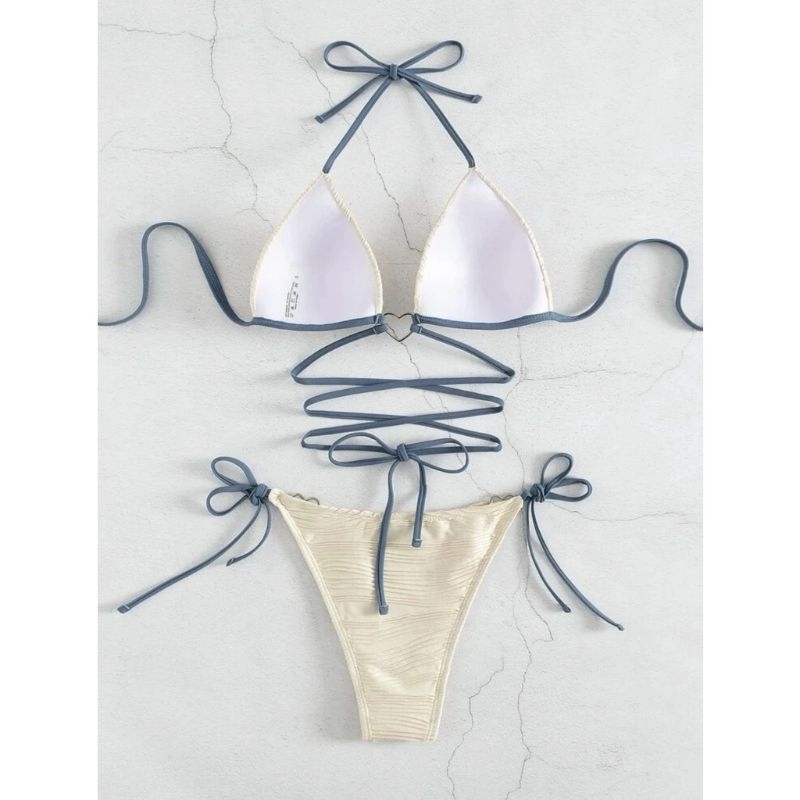 Bikini Tam Giác Khoét Ngực Trái Tim Cut Out Sexy Độc Đáo