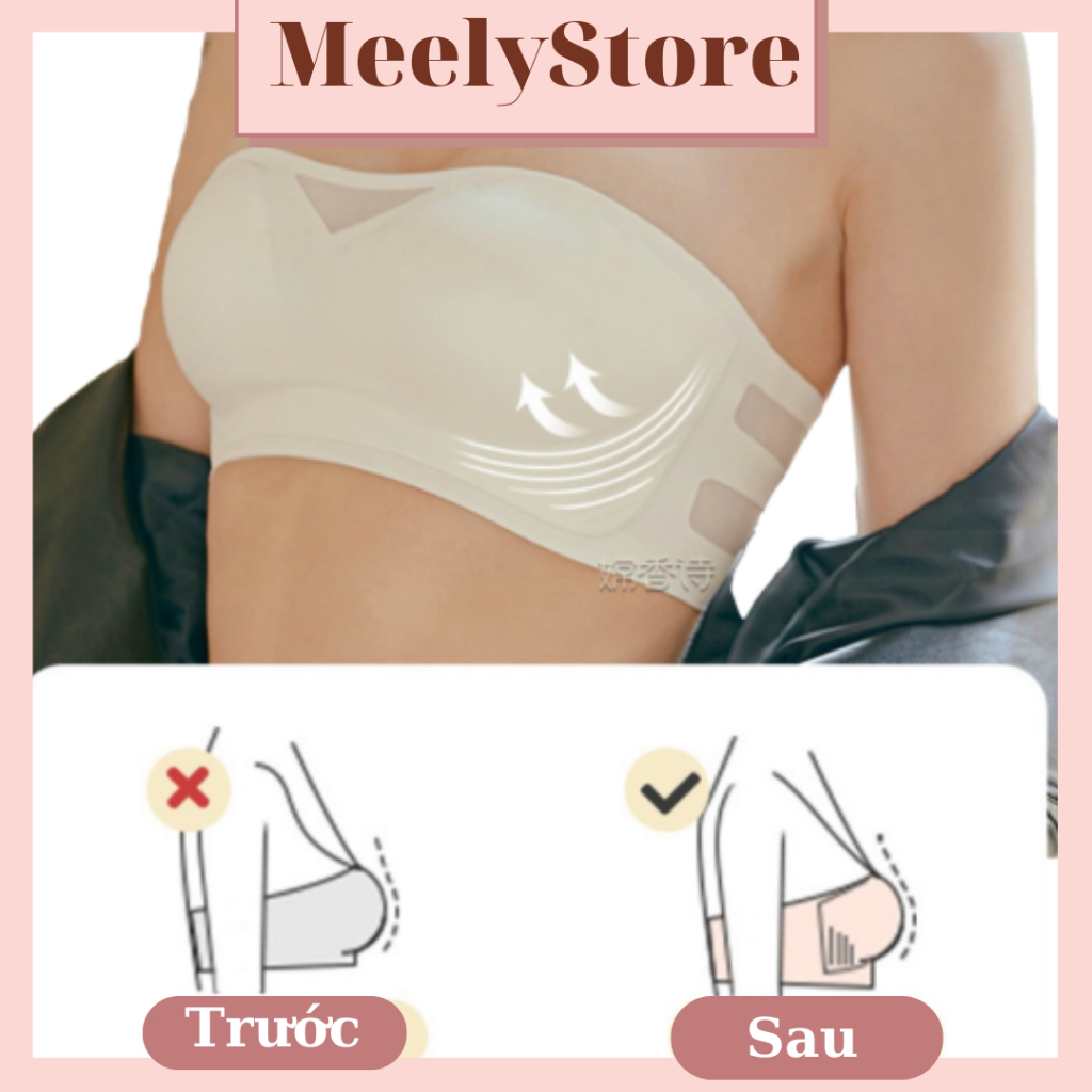 Áo Lót Không Dây Su Đúc Chống Tụt Cao Cấp, Áo Cup Ngực, Bra Quây Nâng Vòng 1, Áo Quây Chống Tụt - CNS