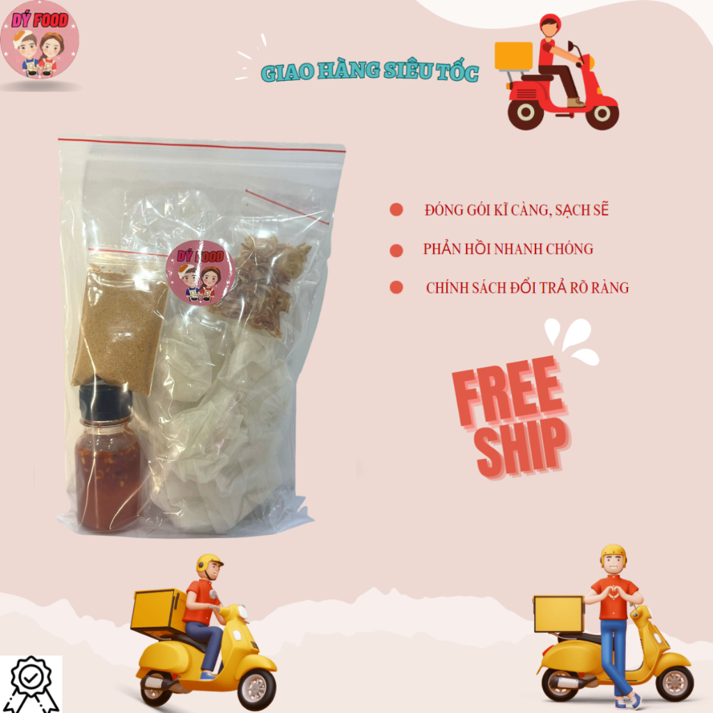 Bịch Mini Bánh Tráng Muối Tôm Siêu Sặc - Dý Food