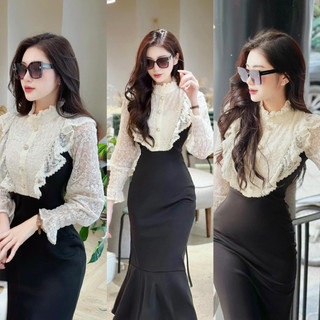 VÁY BODY ĐUÔI CÁ DÀI PHỐI THÂN REN BÈO 121023