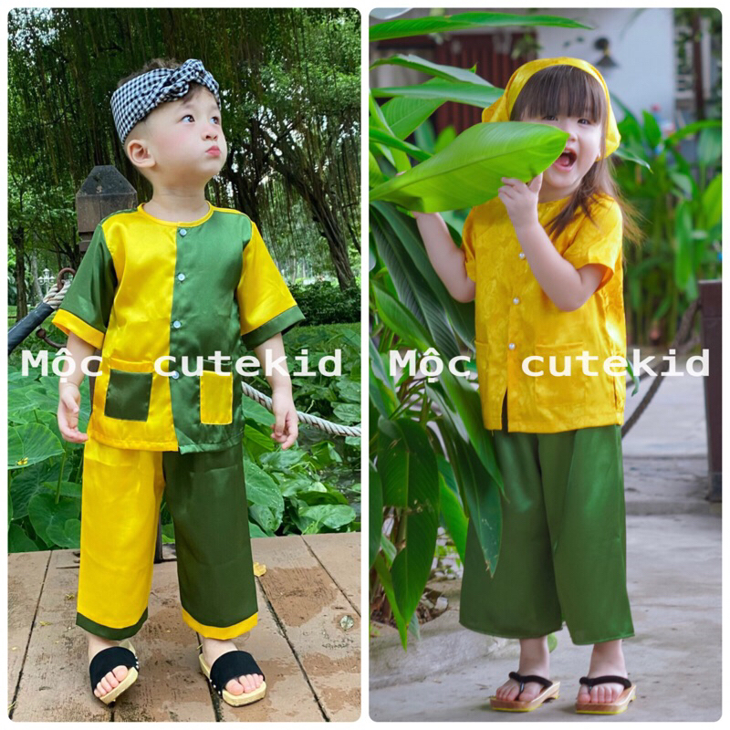 (7-35kg) set đồ bà ba cặp cho bé trai bé gái, đồ đôi anh chị em, bộ đồ cặp cho bé mặc đi chơi lễ hội, trung thu, lễ tết