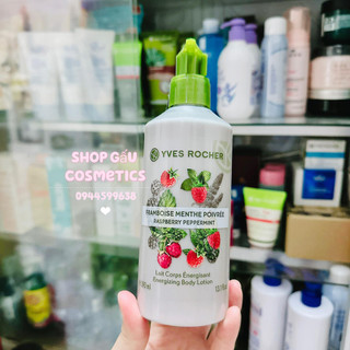 SỮA DƯỠNG THỂ HƯƠNG MÂM XÔI ĐỎ & BẠC HÀ YVES ROCHER ENERGIZING BODY LOTION RASBERRY PEPPERMINT 390ML.
