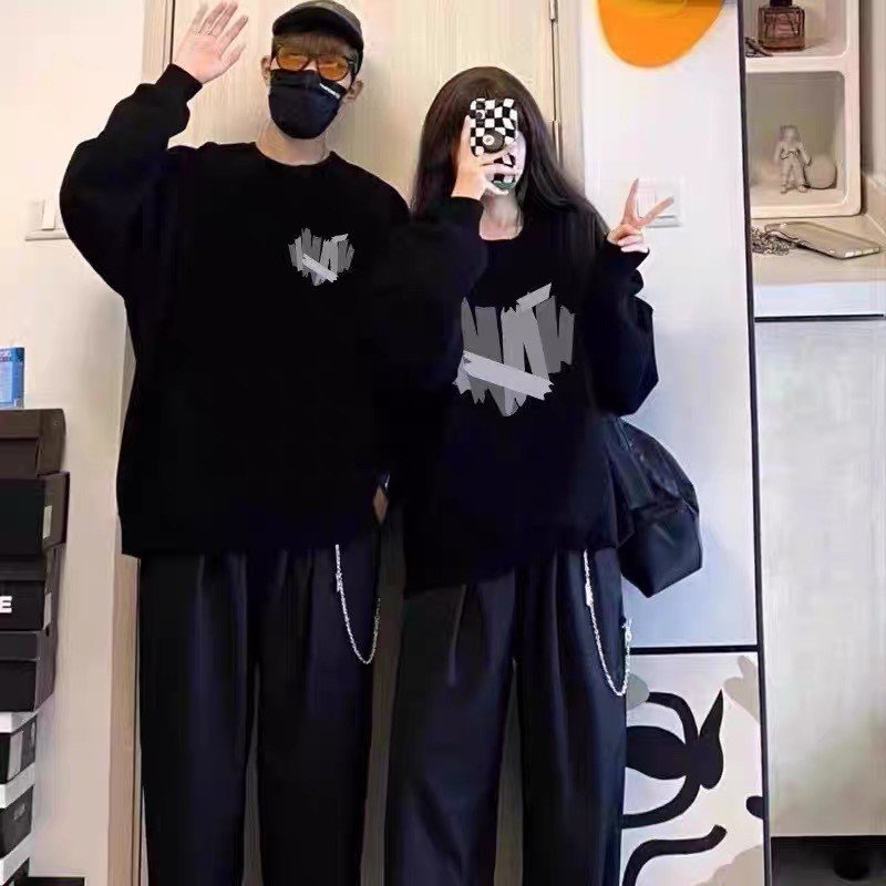 Áo Sweater vệt tim vẽ chất nỉ bông TH6