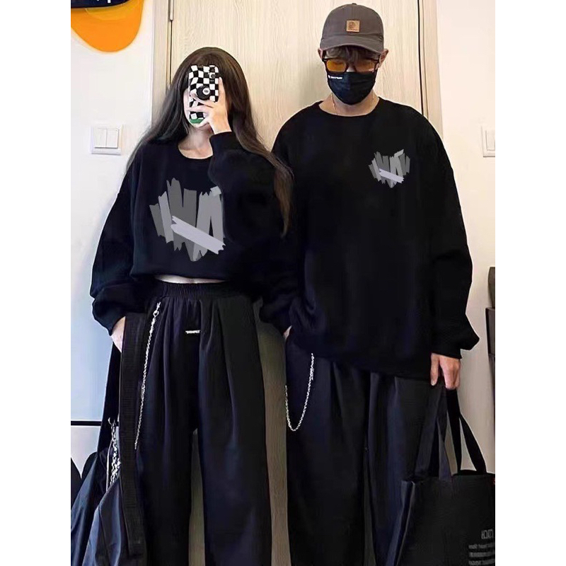 Áo Sweater vệt tim vẽ chất nỉ bông TH6