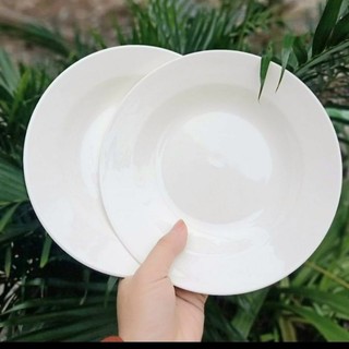 Dĩa sứ trắng trơn 8inch 20m - Đĩa sứ sâu lòng
