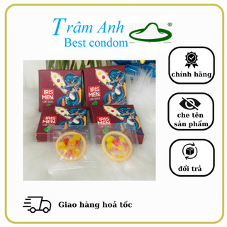  Bao cao su 9 Bi Cực Lớn Irismen HBM silicon cực  mềm mại có gai bi lớn tăng kích thích kéo dài thời gian hộp 2 chiếc. 