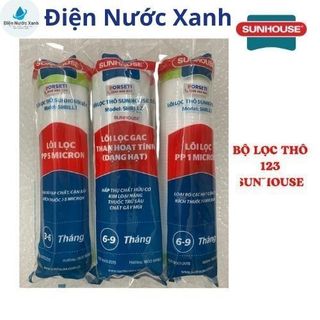 Combo 3 lõi lọc nước số 123 Sunhouse, lắp vừa cốc lọc thô 10 inch máy lọc RO