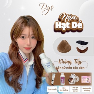Thuốc nhuộm tóc, thuốc nhuộm tóc màu Nâu Hạt Dẻ DYE.HAIR, tặng kèm oxy trợ dưỡng và bao tay