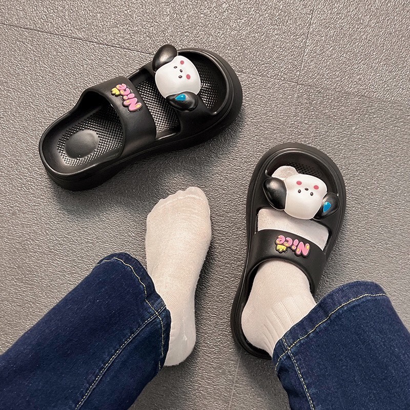 Dép bánh mỳ Lainiki hình Cún cute Dép quai ngang nữ đế đúc siêu nhẹ 8663