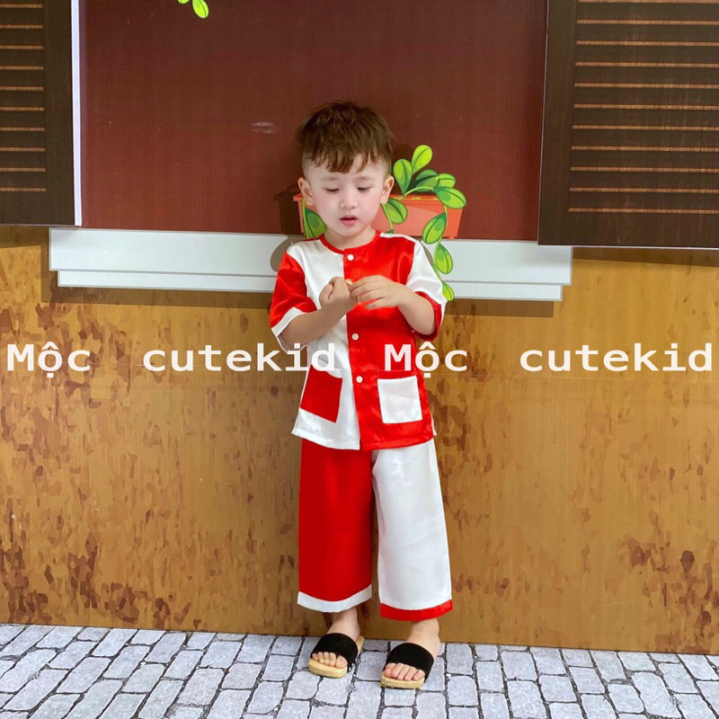 Bà ba phối màu cho bé  bộ quần áo cho bé đi chơi, set đồ cho bé đi chơi Lễ Hội