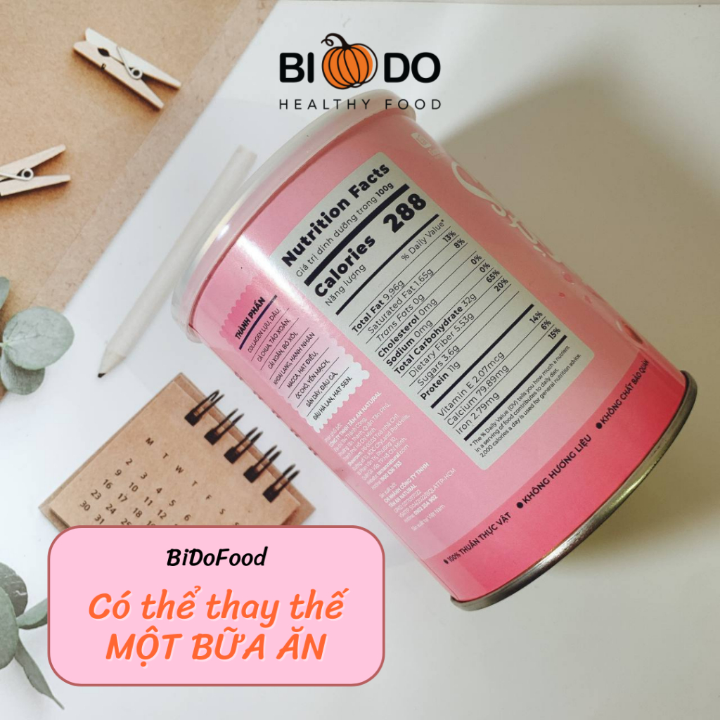 Sữa Bột Đậu Hạt Rau Củ Trái Cây Plus - Bí Đỏ Food - Bổ Sung Collagen Từ Thực Vật