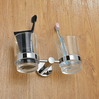 Vòng đựng cốc đánh răng Inox 304 cao cấp Vòng đựng cốc phòng tắm giá rẻ kèm cốc thủy tinh và đĩa thủy tinh