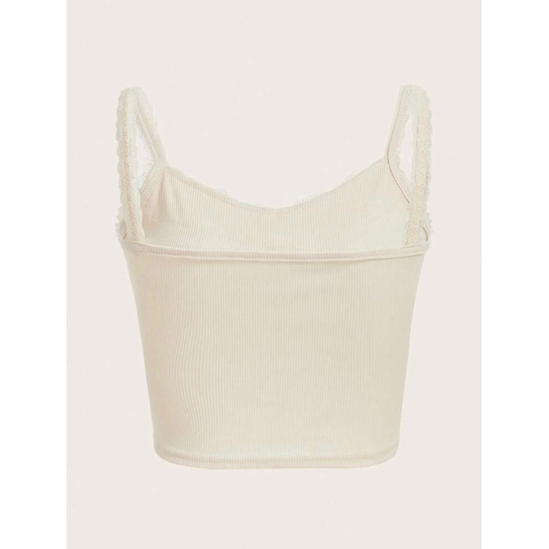 Áo croptop hai dây ren đính nơ