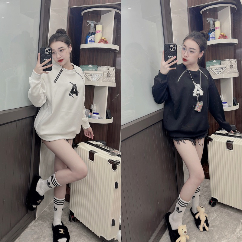 Áo nỉ A khoá sc chuẩn QC