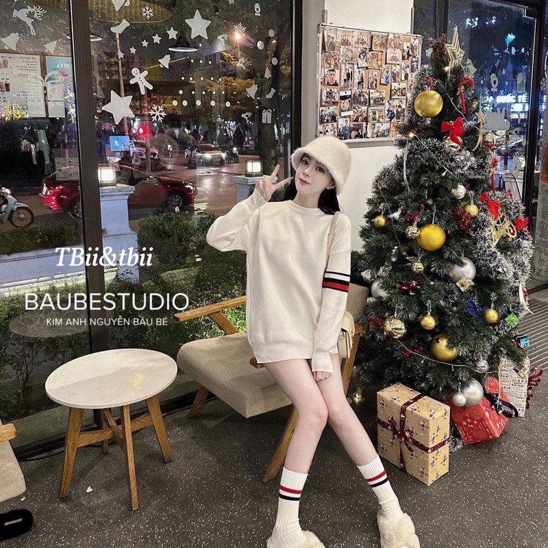 Áo Sweater Len Thome In Chú Cún Sau Lưng, Áo len thom phong cách đường phố siêu tôn dáng T19