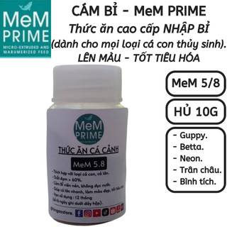 Hủ 10g cám bỉ mem 5.8 chuyên cá guppy, betta...- giúp cá lớn nhanh, lên màu đẹp | hingaostore.