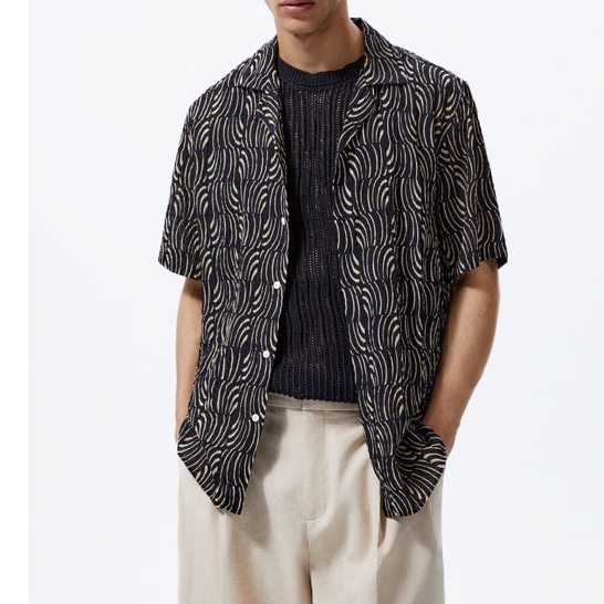 Áo sơ mi Zara authentic TEXTURED size S