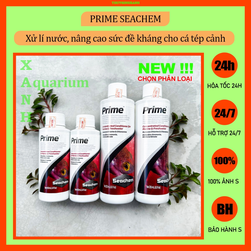 Xử lí nước cá cảnh thủy sinh [Seachem Prime]