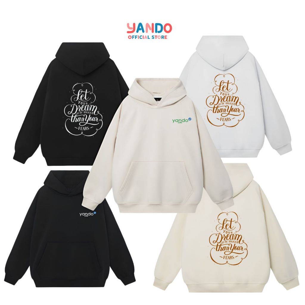 Áo Hoodie Form Rộng YANDO OUTFITS P817 Nỉ Cotton Let's Dream 350GSM Local Brand