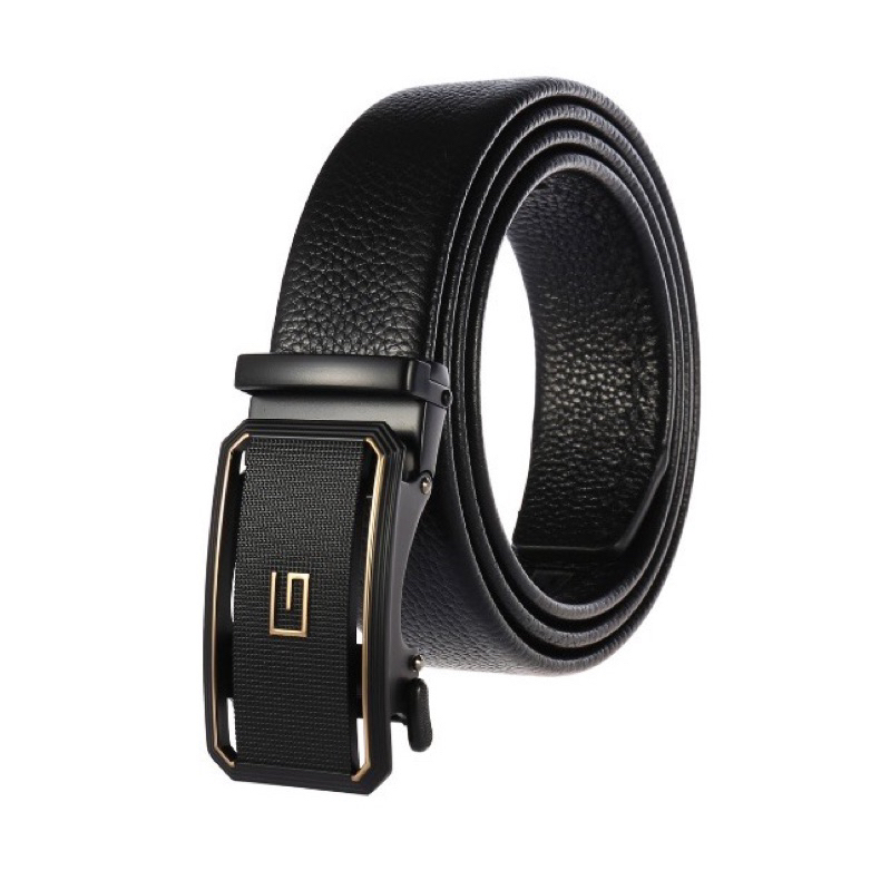 Thắt Lưng Dây Nịt Nam Da Bò 100% 2 Lớp Khóa Tự Động Mặt Chữ H  - Đồ Da Kingshop