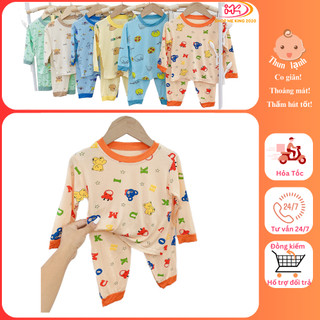  MK423 (5-15KG dưới 3T) Bộ áo tay dài quần dài in họa tiết chất thun lạnh mỏng mềm cho bé