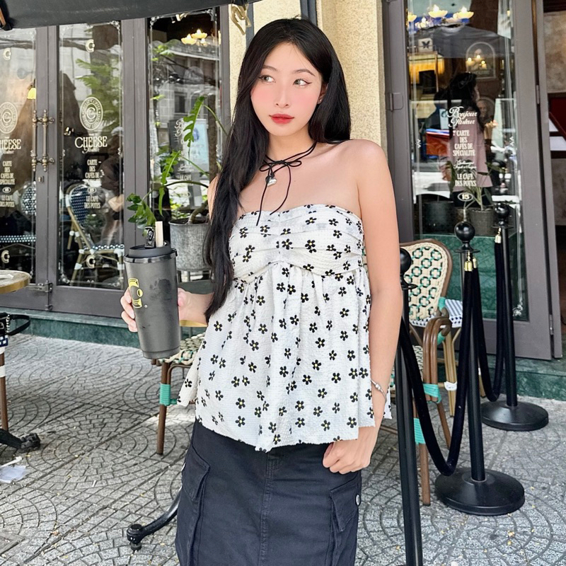 GORGEOUS - Áo tùng bí cúp ngực -  DAISY TOP