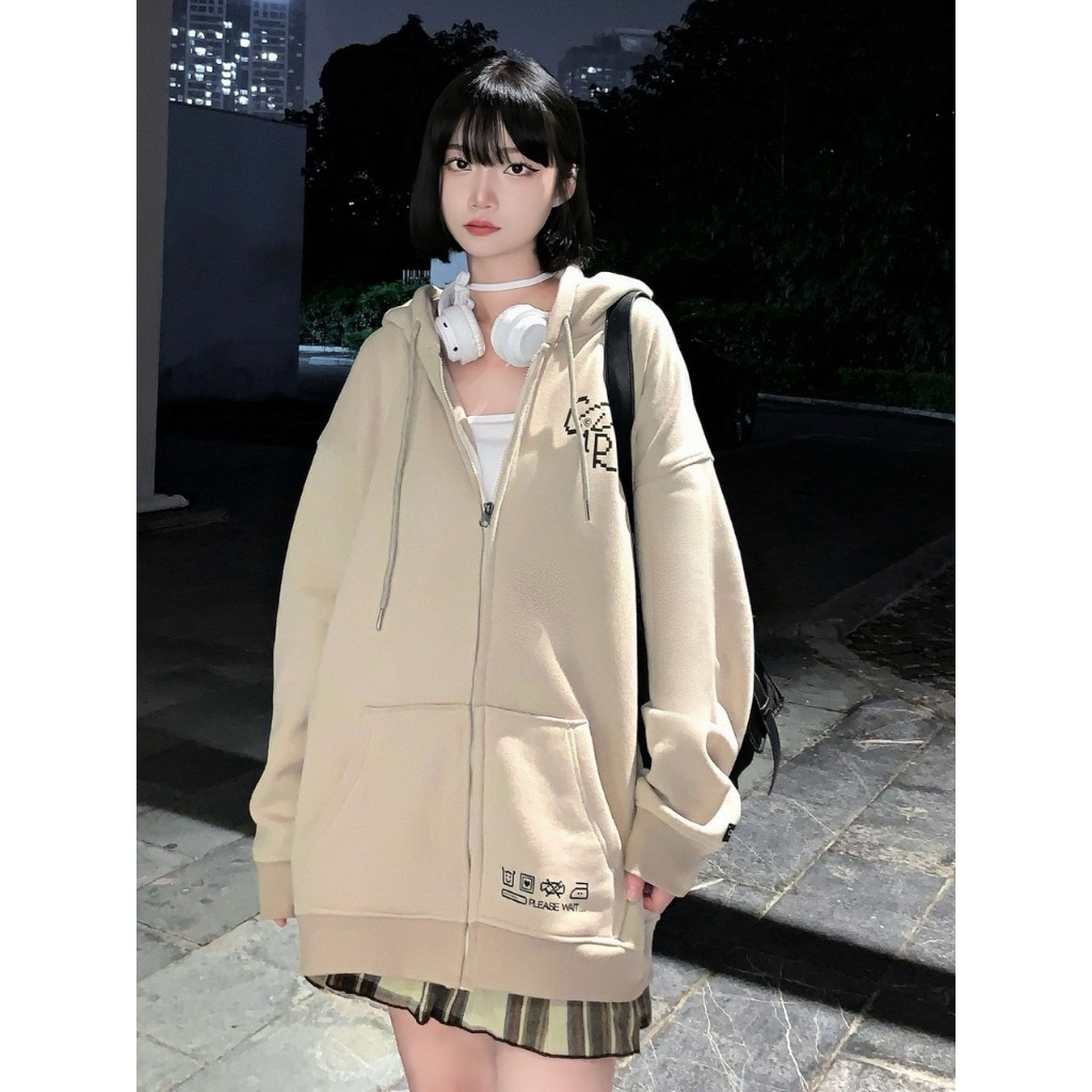 ÁO HOODIE KHÓA KÉO CHẤT LIỆU NỈ BÔNG, ÁO CIR PHONG CÁCH BASIC