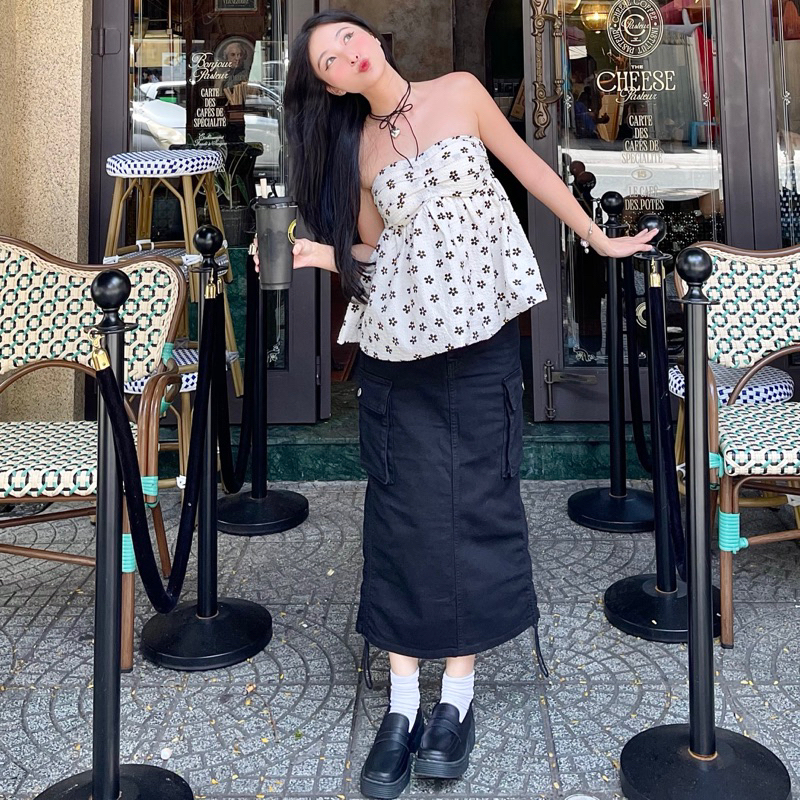 GORGEOUS - Áo tùng bí cúp ngực -  DAISY TOP