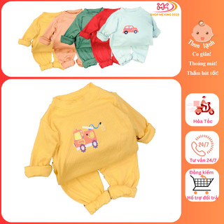  MK429 (8-18KG) Bộ áo dài tay quần dài in hình chất thun tăm lạnh cho bé trai dưới 4 tuổi