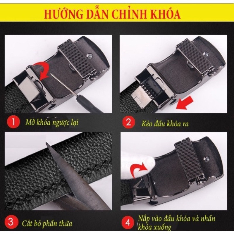 Thắt Lưng Dây Nịt Nam Da Bò 100% 2 Lớp Khóa Tự Động Mặt Chữ H  - Đồ Da Kingshop